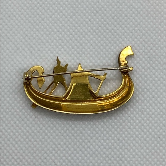 Damascene Brooch Gondola Boat Pin - Picture 4 of 5